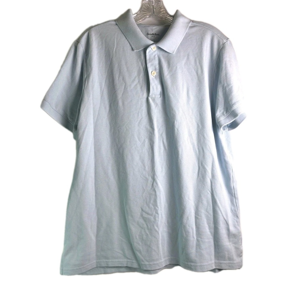 Goodfellow Co Polo Shirt Men's Large Light Blue Short Sleeve‎ Casual